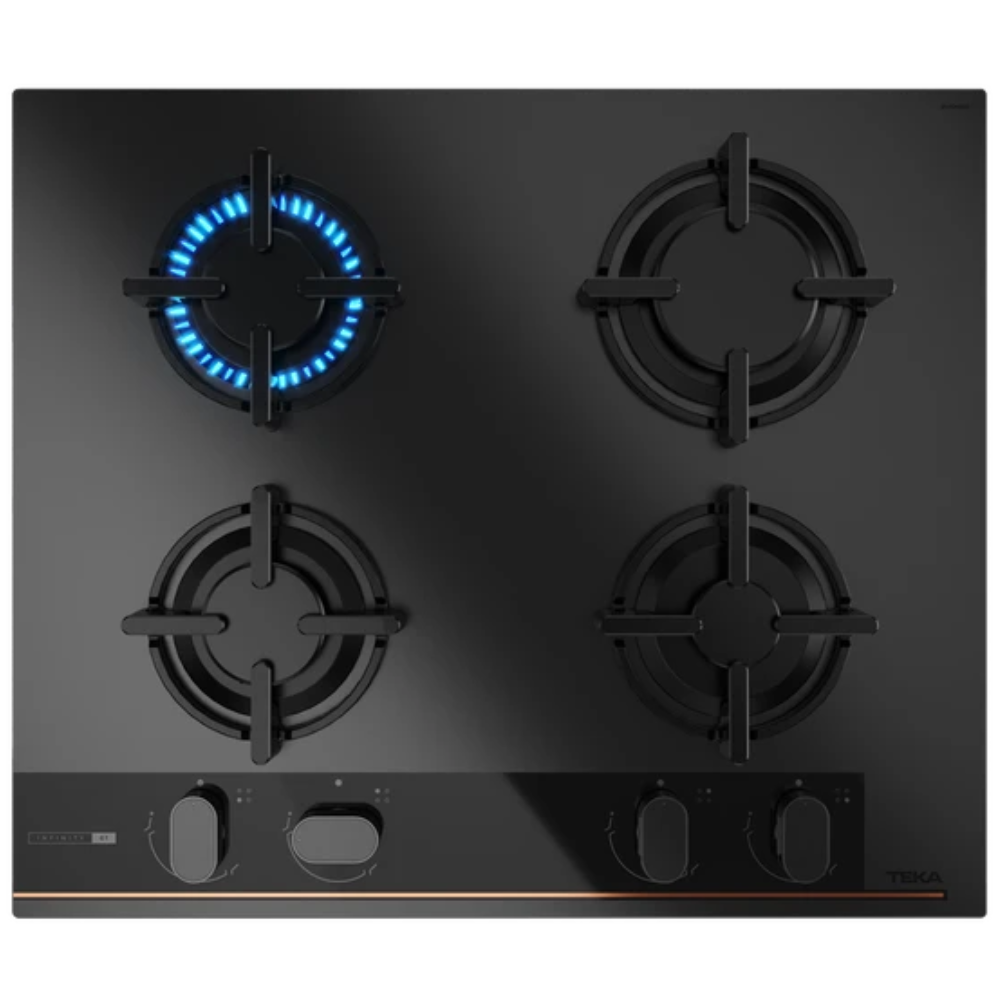 כיריים גז 4 להבות זכוכית שחורה TEKA GBC-64 G1 - יבואן רשמי