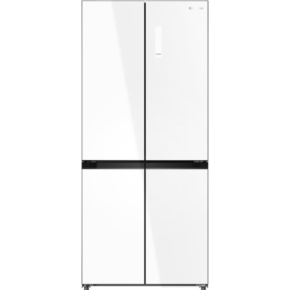 מקרר 4 דלתות מקפיא תחתון 502 ליטר נטו Electra EL5070GW קו אפס עם ארונות מטבח - גימור זכוכית לבנה אחריות ע"י - יבואן הרשמי