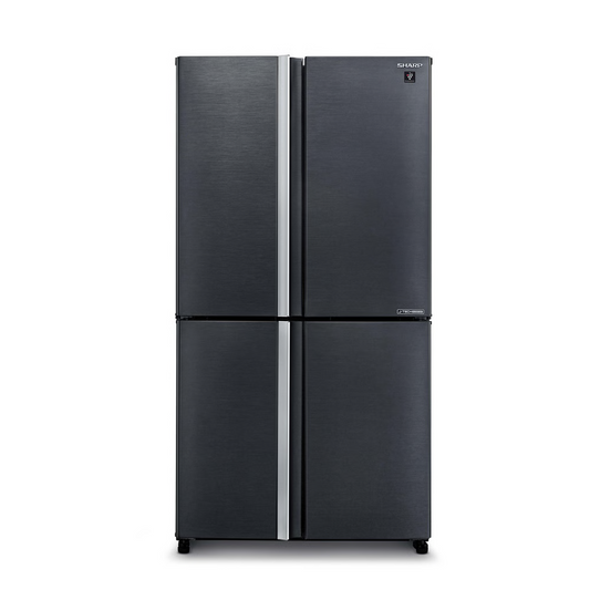 מקרר 4 דלתות מקפיא תחתון 525 ליטר נטו Sharp SJ-8570-SL עם התקן שבת מובנה - גימור נירוסטה מושחרת - יבואן רשמי