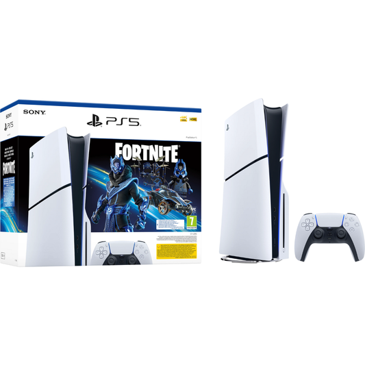 קונסולה Sony PS5 PlayStation 5 Slim 1TB Blu-Ray Edition כולל שובר למשחק Fortnite - צבע לבן שנה אחריות ע"י - יבואן הרשמי
