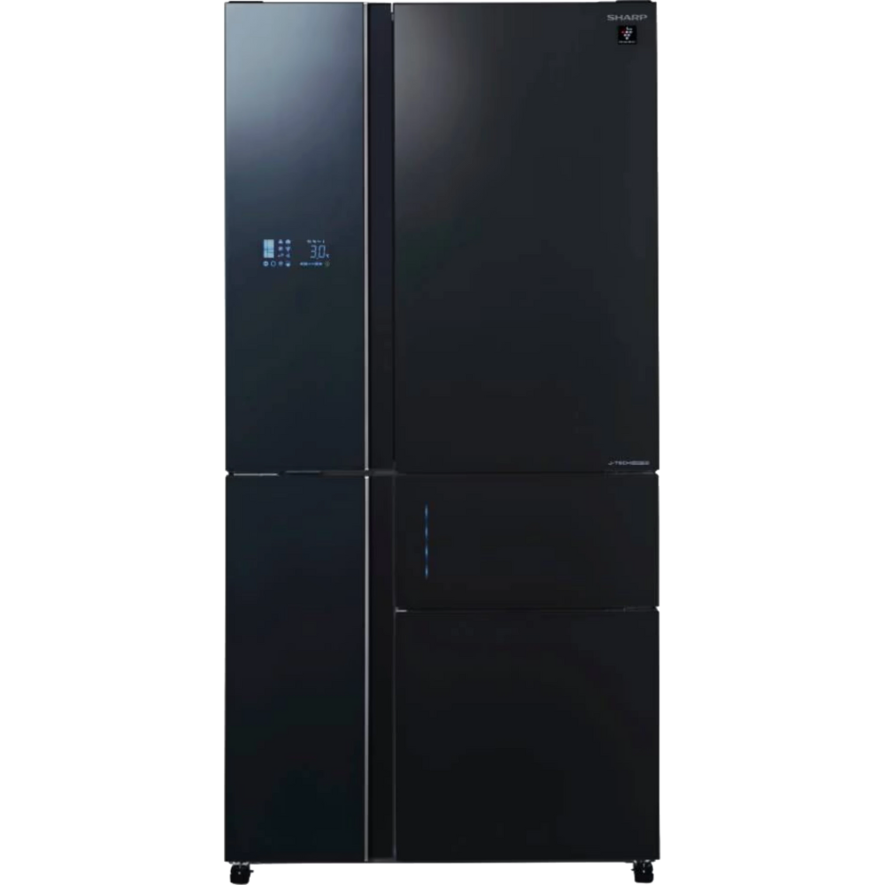 מקרר 5 דלתות 668 ליטר נטו Sharp SJ-FS920-BK - גימור זכוכית שחורה אחריות - יבואן רשמי