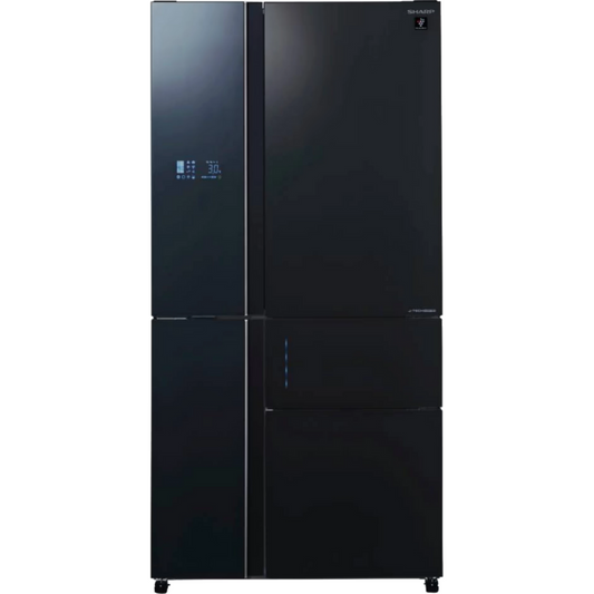 מקרר 5 דלתות 668 ליטר נטו Sharp SJ-FS920-BK - גימור זכוכית שחורה אחריות - יבואן רשמי