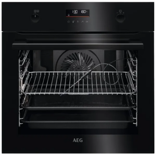 תנור בנוי פירוליטי 71 ליטר דגם AEG BPE255636B זכוכית שחורה - יבואן רשמי