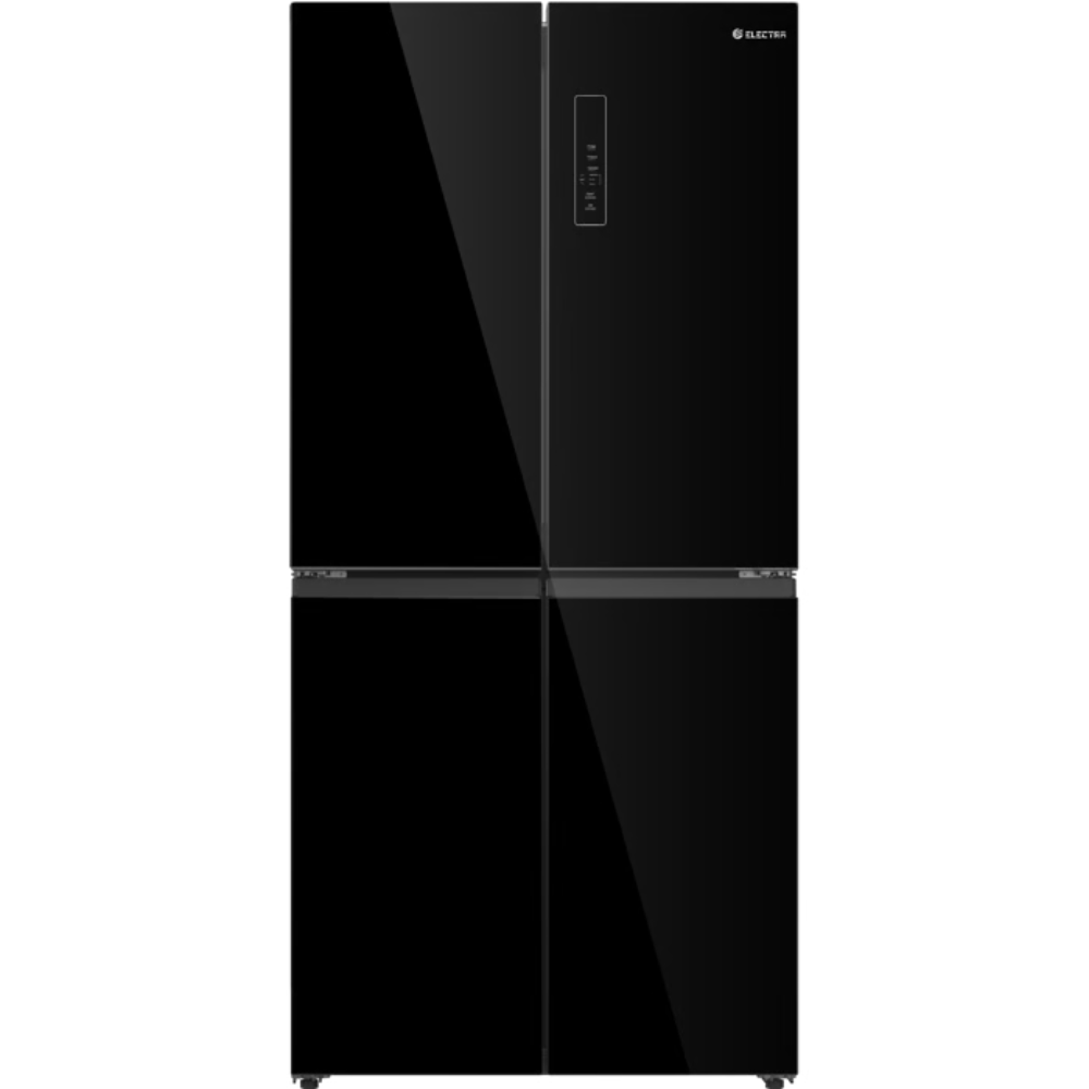 מקרר 4 דלתות 601 ליטר נטו Electra EL6610GBL עם מפסק שבת - גימור זכוכית שחורה אחריות ע"י - יבואן הרשמי