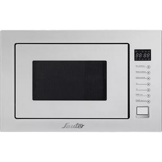 מיקרוגל דיגיטלי בנוי משולב גריל 25 ליטר Sauter MW6623W - זכוכית לבנה אחריות ע"י - יבואן הרשמי