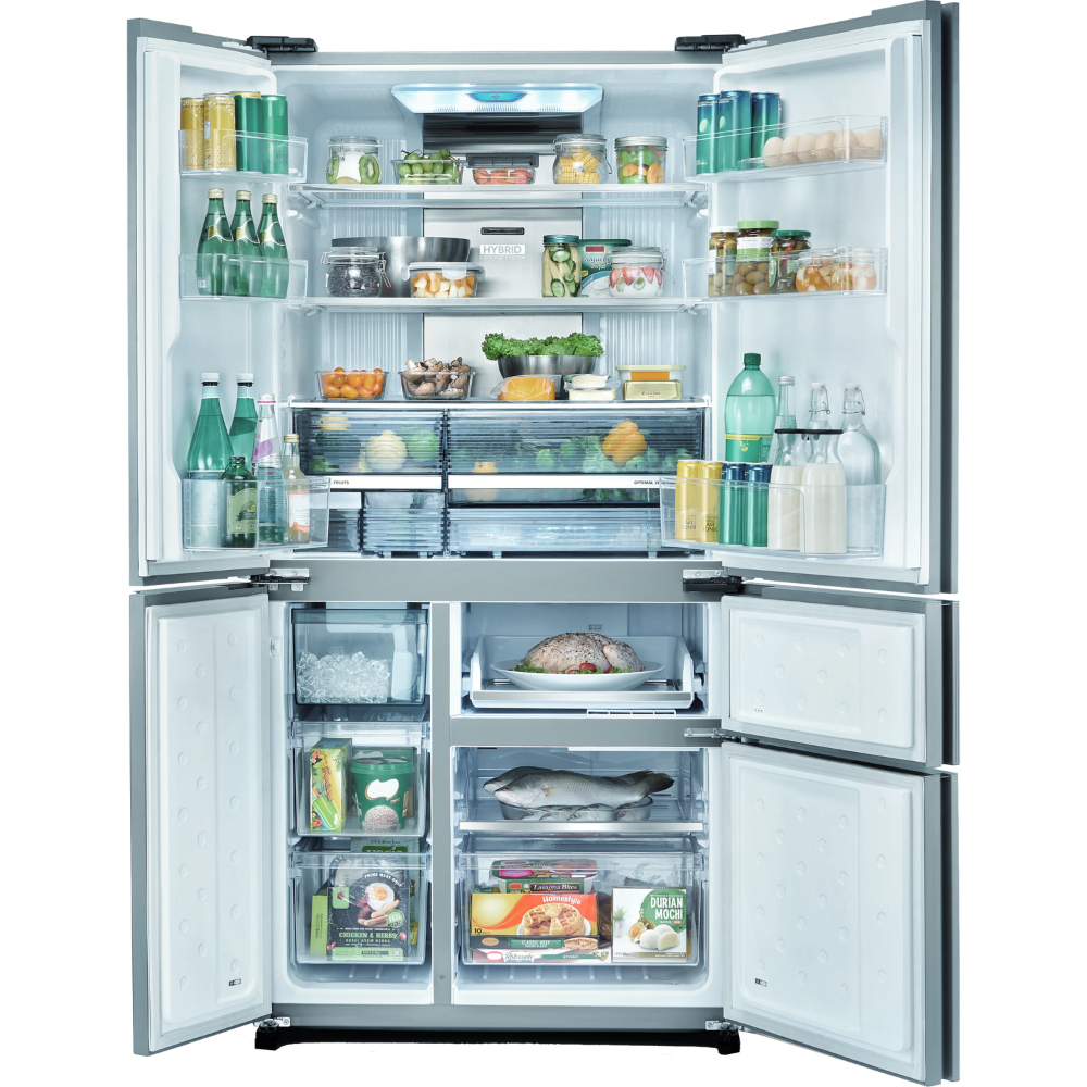 מקרר 5 דלתות 668 ליטר Sharp SJ-9630-BS עם התקן שבת מהדרין - גימור נירוסטה - יבואן רשמי