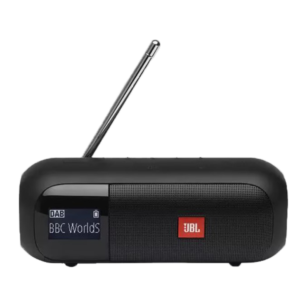 רמקול נייד כולל רדיו JBL Tuner 2 - צבע שחור שנה אחריות ע"י - יבואן הרשמי