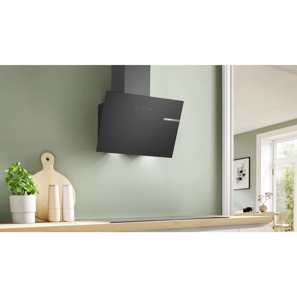 קולט אדים ארובה 60 ס"מ זוויתי דגם DWK65DK60 בוש BOSCH זכוכית שחורה - יבואן רשמי