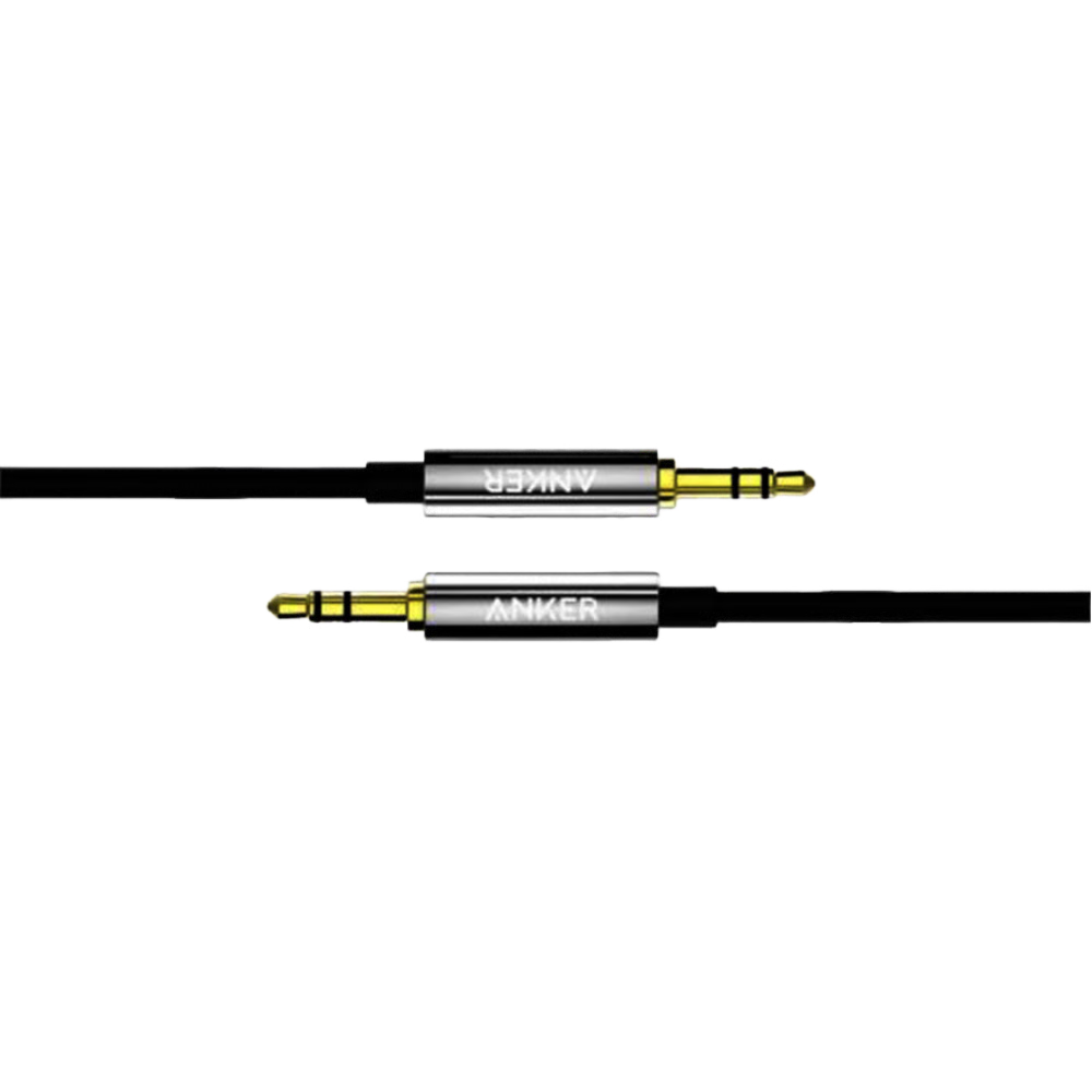 כבל Anker Aux 3.5mm Audio - צבע שחור שנה אחריות ע"י - יבואן הרשמי