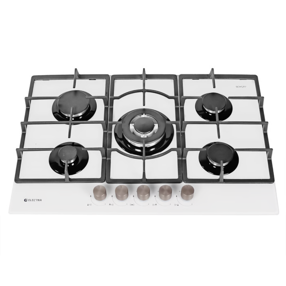 כיריים Electra יבואן רשמי 100119/8800 זכוכית לבנה 5 להבות - אחריות - יבואן רשמי