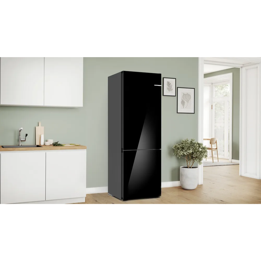 מקרר בוש Bosch מקפיא תחתון רוחב 70 ס”מ KGN49LBCF זכוכית שחורה - יבואן רשמי