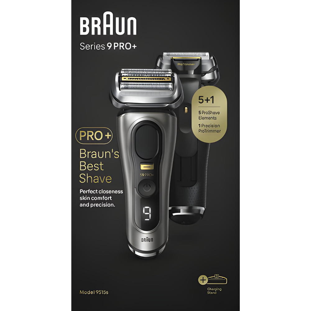 מכונת גילוח נטענת לגילוח רטוב/יבש 9515S מסדרת +Braun 9 Pro - שנתיים אחריות - יבואן רשמי