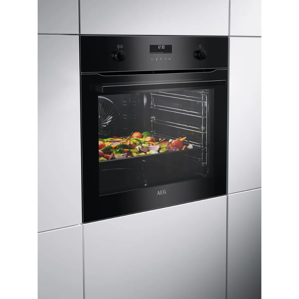 תנור בנוי פירוליטי 71 ליטר דגם AEG BPE255636B זכוכית שחורה - יבואן רשמי