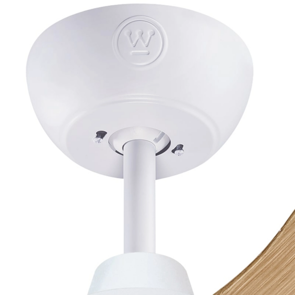 מאוורר תקרה מנוע DC עם שלט Westinghouse Montana 28W "42 - צבע לבן בשילוב אלון שנתיים אחריות ע"י - יבואן הרשמי