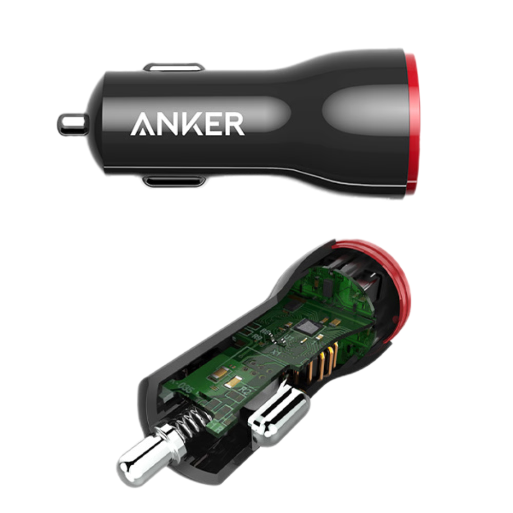 מטען רכב Anker PowerDrive 24W  - צבע שחור אחריות לשנה ע"י - יבואן רשמי