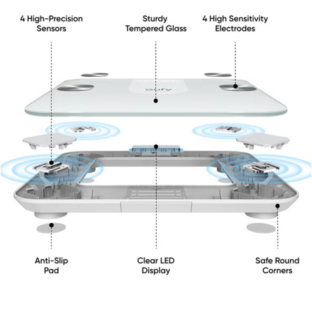 משקל אדם חכם Anker A1 Eufy - צבע לבן אחריות ע"י - יבואן הרשמי
