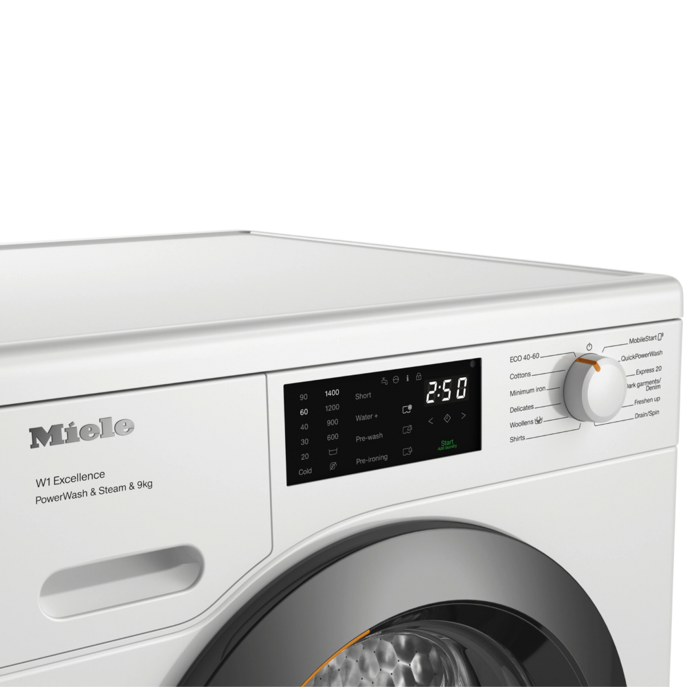 מכונת כביסה פתח חזית 9 ק"ג Miele WED385 במהירות 1400 סל"ד - צבע לבן - יבואן רשמי