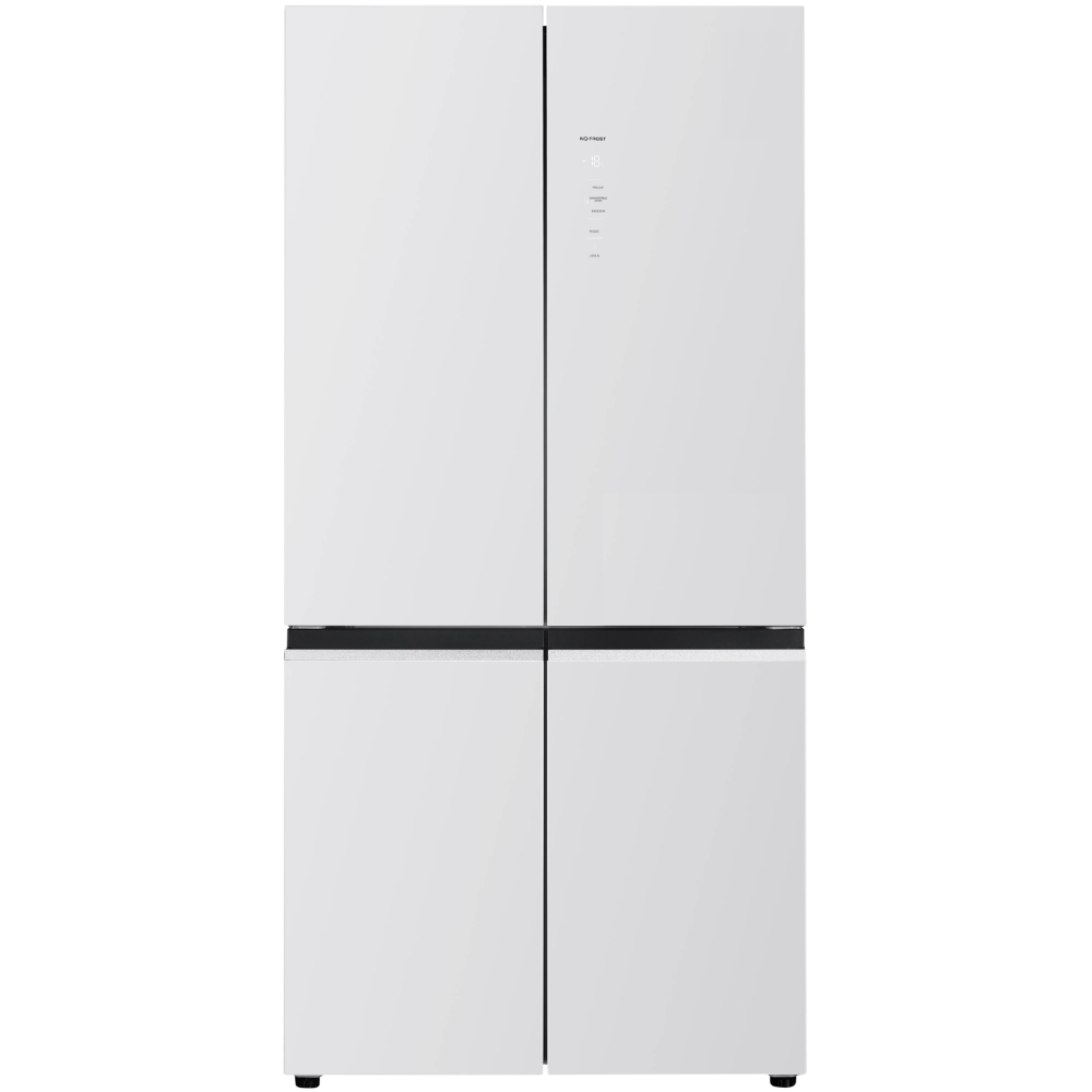 מקרר 4 דלתות מקפיא תחתון 600 ליטר נטו Electra EL6700GW - גימור זכוכית לבנה