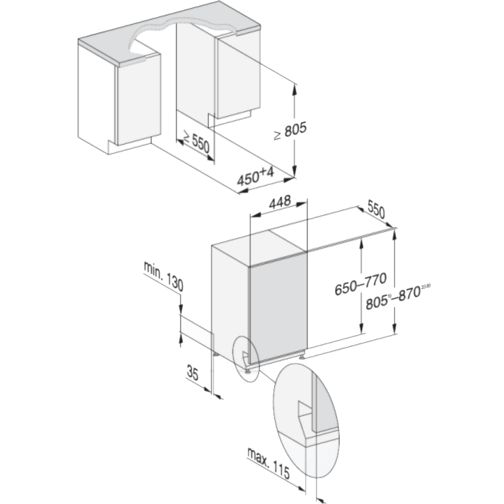 מדיח אינטגרלי מלא צר 45 ס"מ 9 מערכות כלים Miele G 5590 SCVi - יבואן רשמי