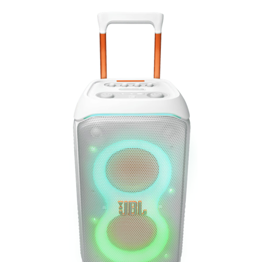 בידורית ניידת JBL PartyBox Stage 320 IPX4 240W -צבע לבן שנה אחריות ע"י - יבואן הרשמי