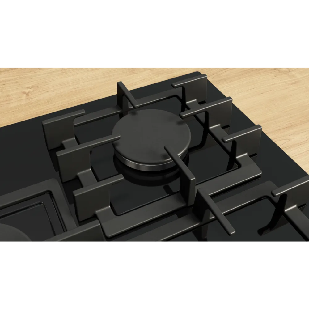 כיריים גז 75 ס"מ 5 להבות מסדרת FlameSelect דגם PPQ7A6I40Y בוש Bosch זכוכית שחורה - יבואן רשמי