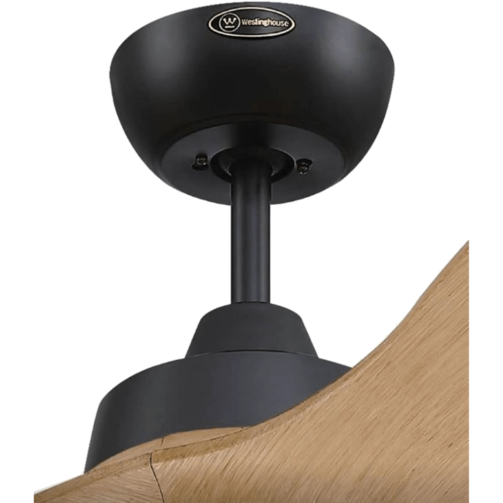 מאוורר תקרה עם שלט Westinghouse Montana 52" CCT DC 24W - צבע שחור בשילוב עץ שנתיים אחריות ע"י - יבואן הרשמי