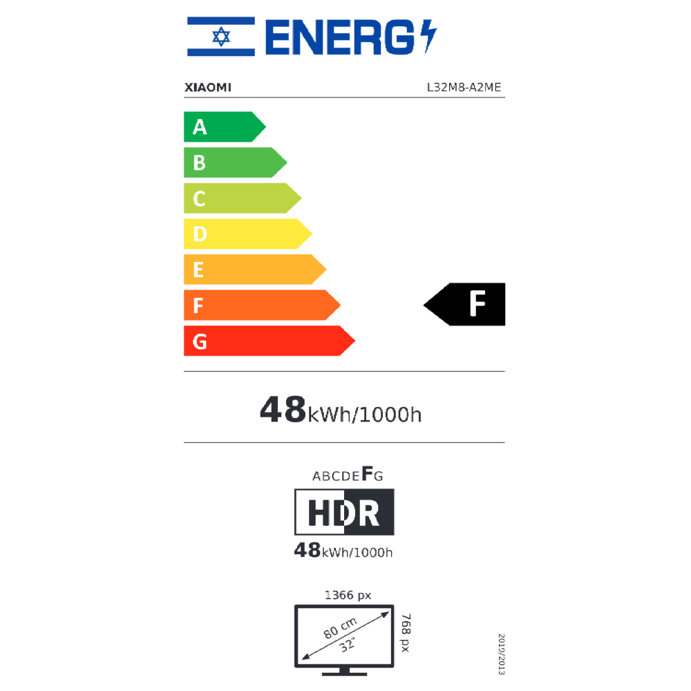 טלוויזיה חכמה Xiaomi 32" TV A Pro L32M8-A2ME Google TV - יבואן רשמי