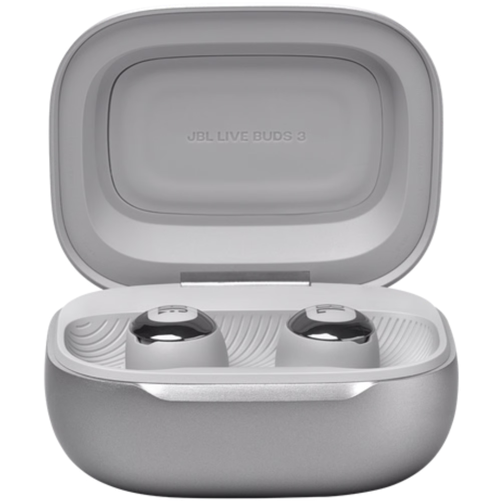 אוזניות אלחוטיות JBL Live Buds 3 - צבע כסוף שנה אחריות ע"י - יבואן הרשמי