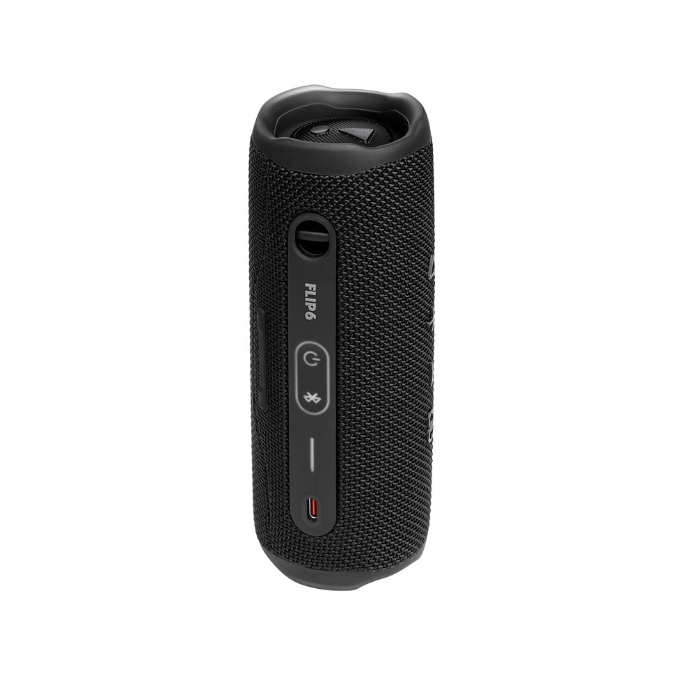 רמקול נייד אלחוטי JBL Flip 6 - צבע שחור שנה אחריות ע"י - יבואן הרשמי
