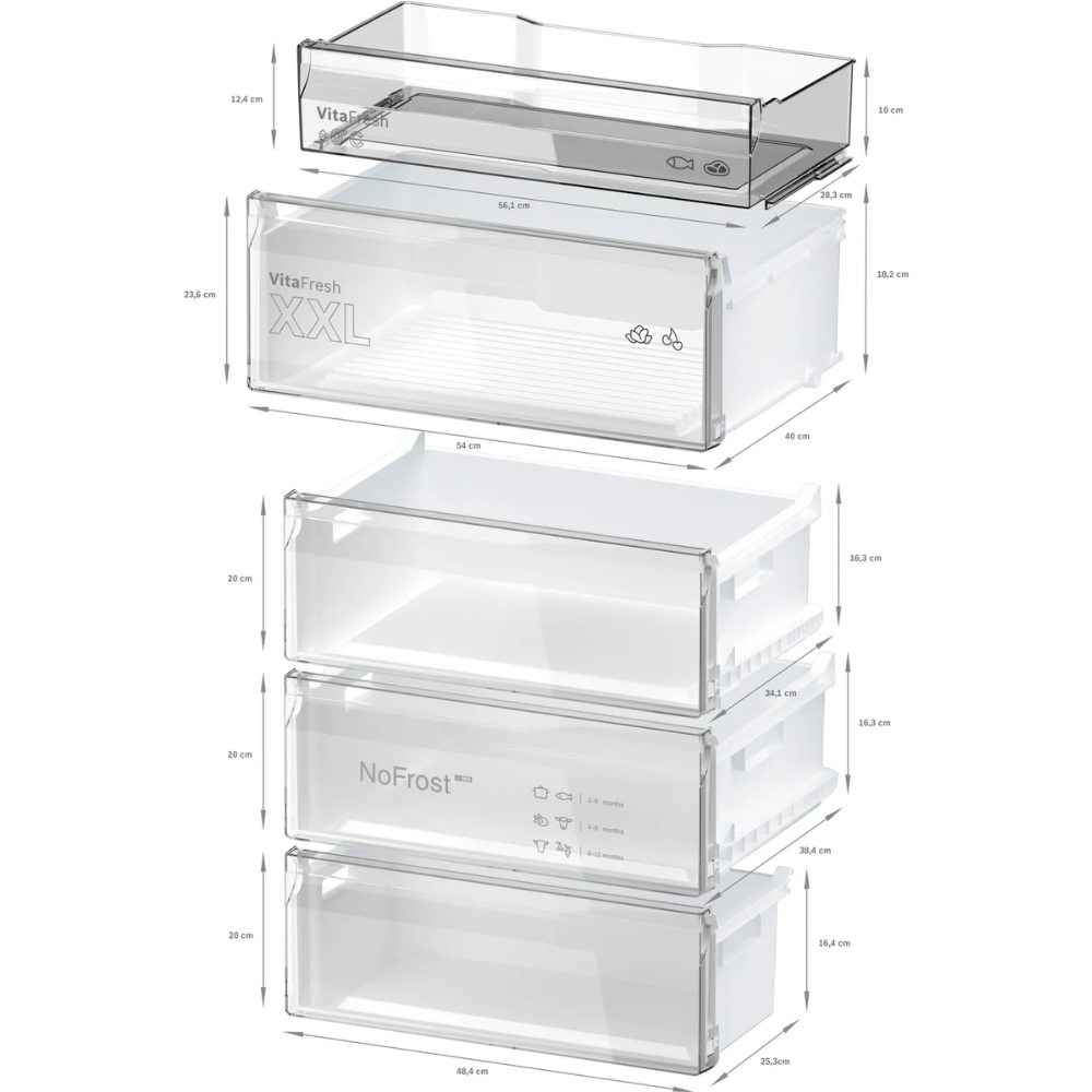 מקרר בוש Bosch מקפיא תחתון רוחב 70 ס”מ KGN49VXCT נירוסטה מושחרת - יבואן רשמי