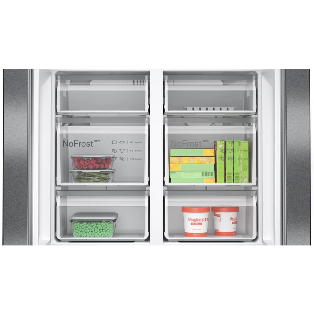 מקרר 4 דלתות 605 ליטר דגם BOSCH KFN96AXEA בוש נירוסטה שחורה - יבואן רשמי
