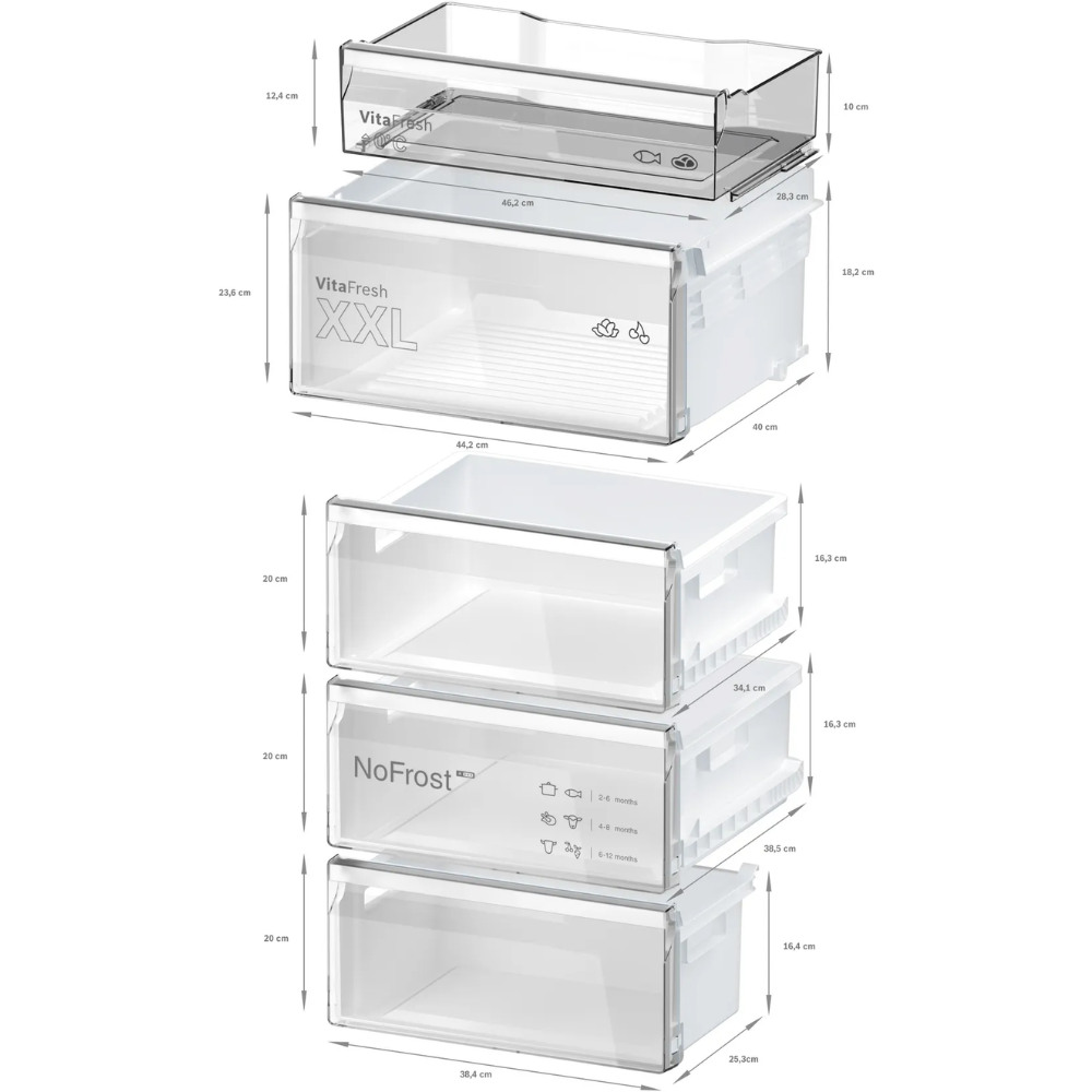 מקרר מקפיא תחתון – 321 ליטר Bosch דגם Serie 4 KGN362IDF - יבואן רשמי