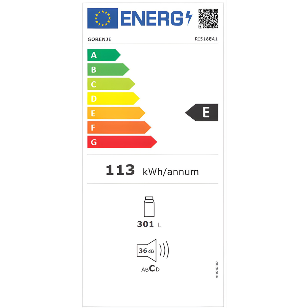 מקרר אינטגרלי דלת אחת 301 ליטר נטו Gorenje RI518EA1 - יבואן רשמי