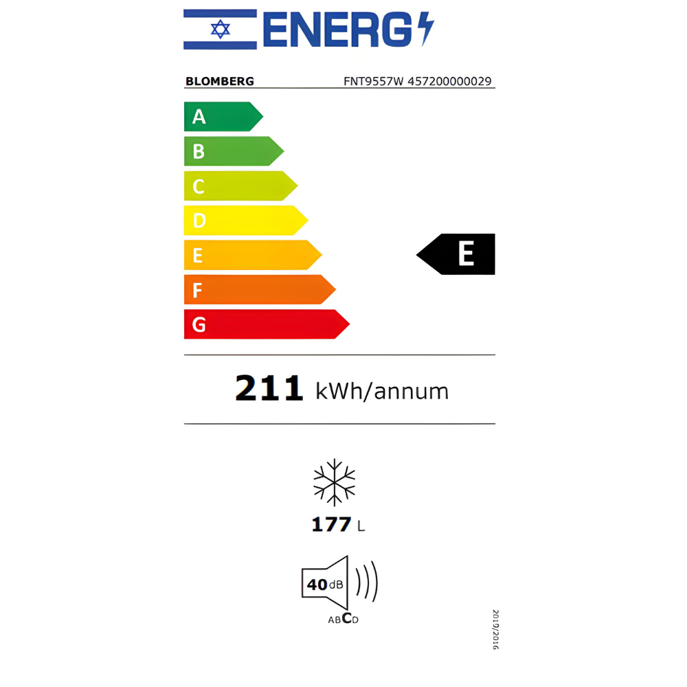Blomberg מקפיא 5 מגירות Blomberg FNT9557W - גימור לבן - יבואן רשמי