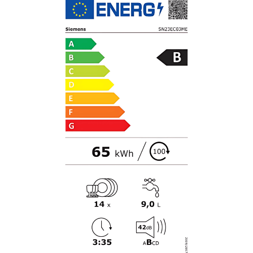מדיח כלים רחב עומד Siemens IQ300 SN23EC03ME - דמוי נירוסטה מושחרת - יבואן רשמי